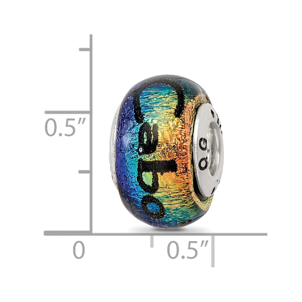 Sterling Silver Reflections Cabo Dichroic Glass Bead