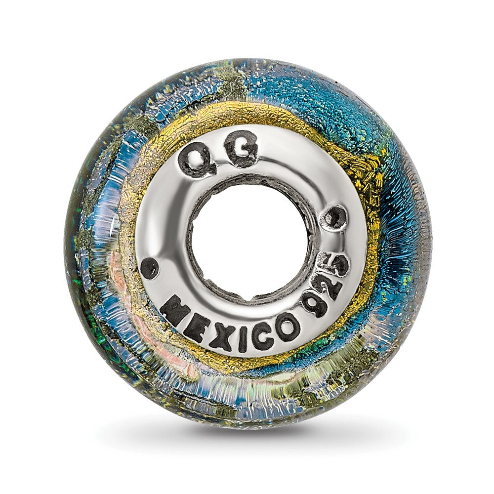 Sterling Silver Reflections Florida Dichroic Glass Bead