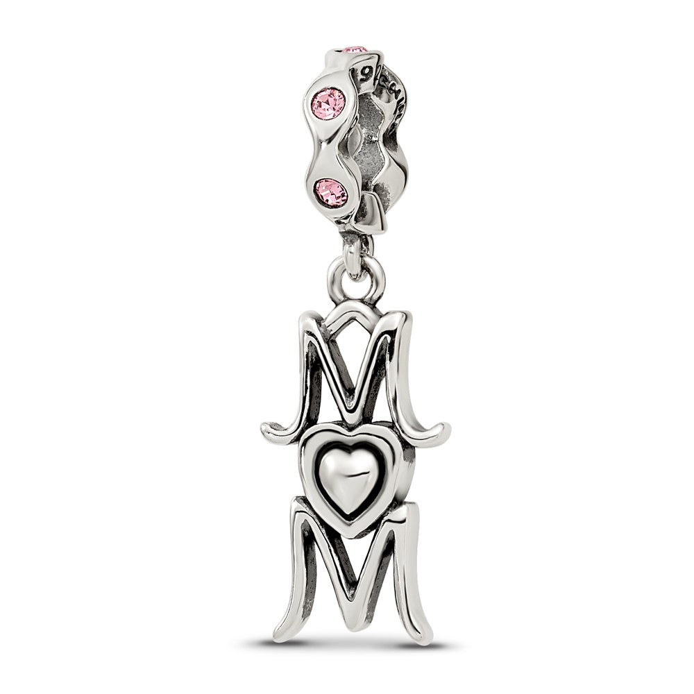 Sterling Silver Reflections Crystals MOM Dangle Bead