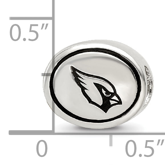 Sterling Silver Antiqued Arizona Cardinals NFL Beads Size: 10MM X 11MM