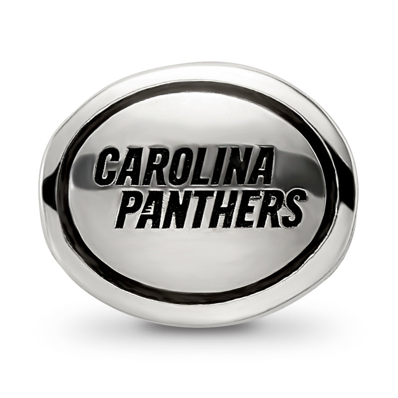 Sterling Silver Antiqued Carolina Panthers NFL Bead Size: 10MM X 11MM
