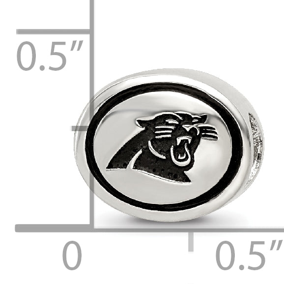 Sterling Silver Antiqued Carolina Panthers NFL Bead Size: 10MM X 11MM
