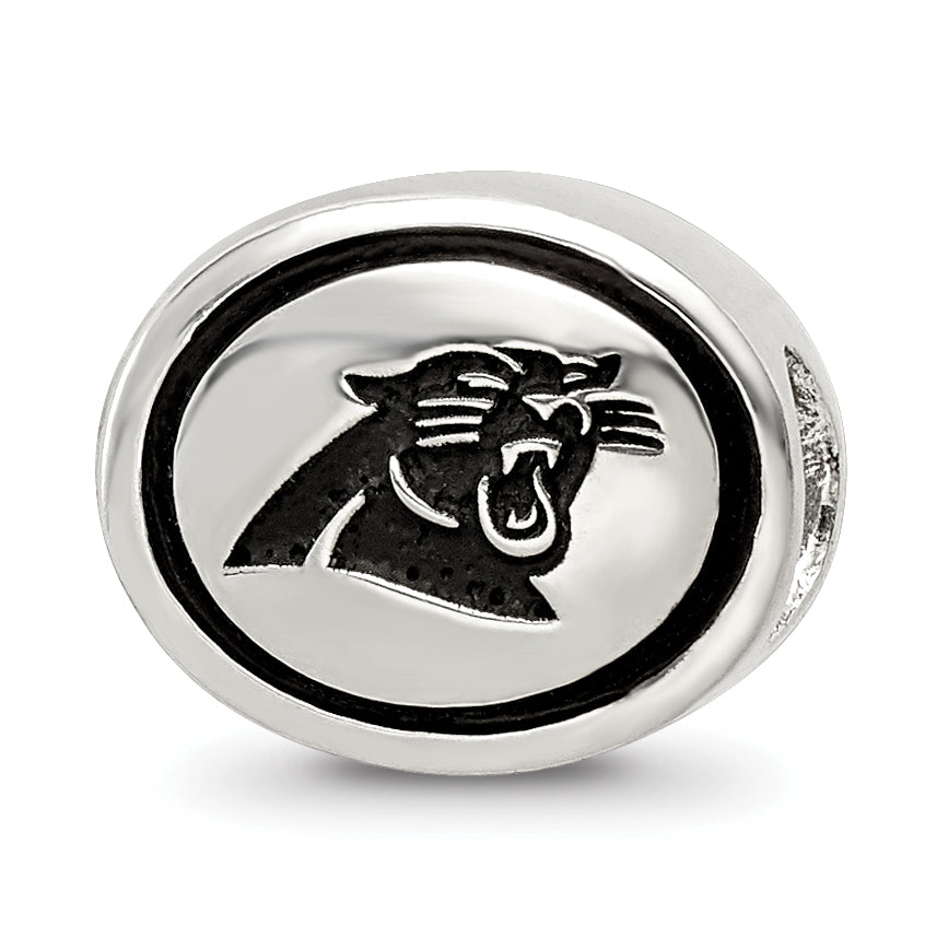 Sterling Silver Antiqued Carolina Panthers NFL Bead Size: 10MM X 11MM