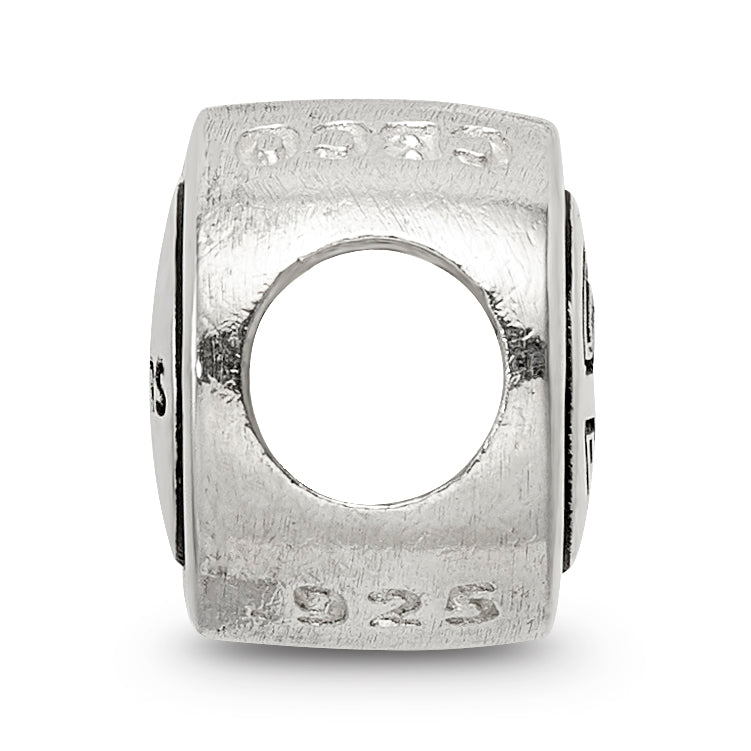 Sterling Silver Antiqued Chicago Bears NFL Bead Size: 10MM X 11MM