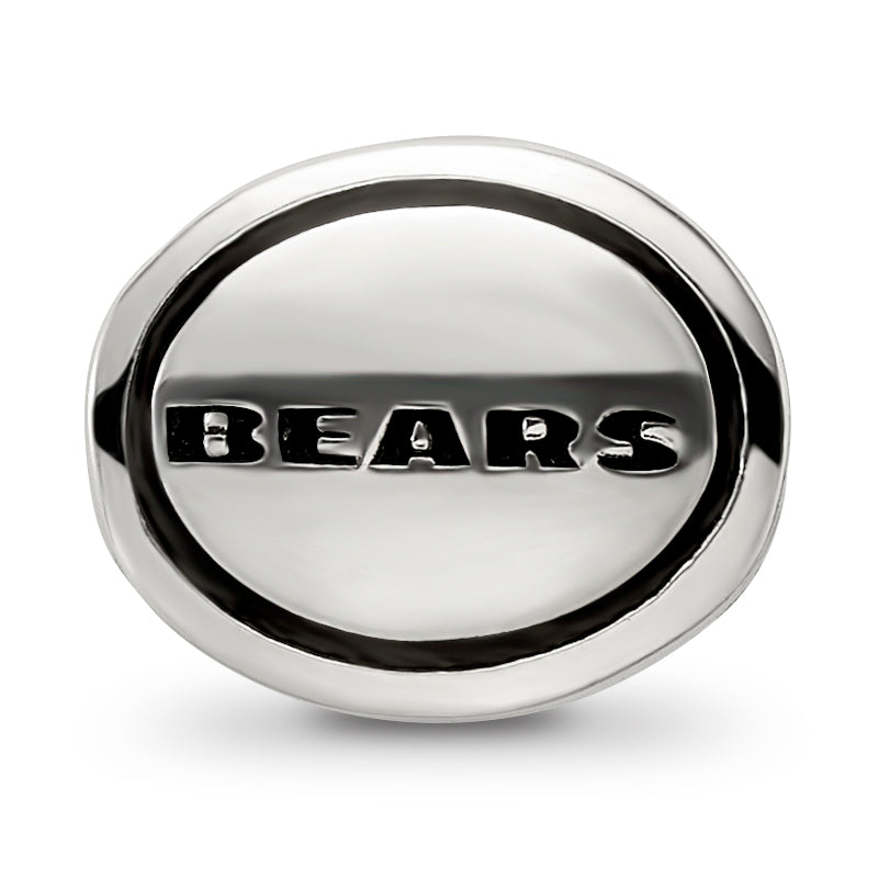 Sterling Silver Antiqued Chicago Bears NFL Bead Size: 10MM X 11MM