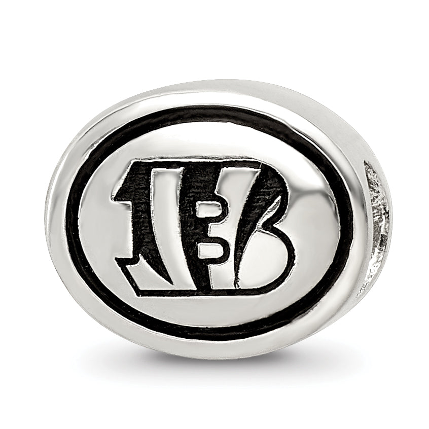 Sterling Silver Antiqued Cincinnati Bengals NFL Bead Size: 10MM X 11MM