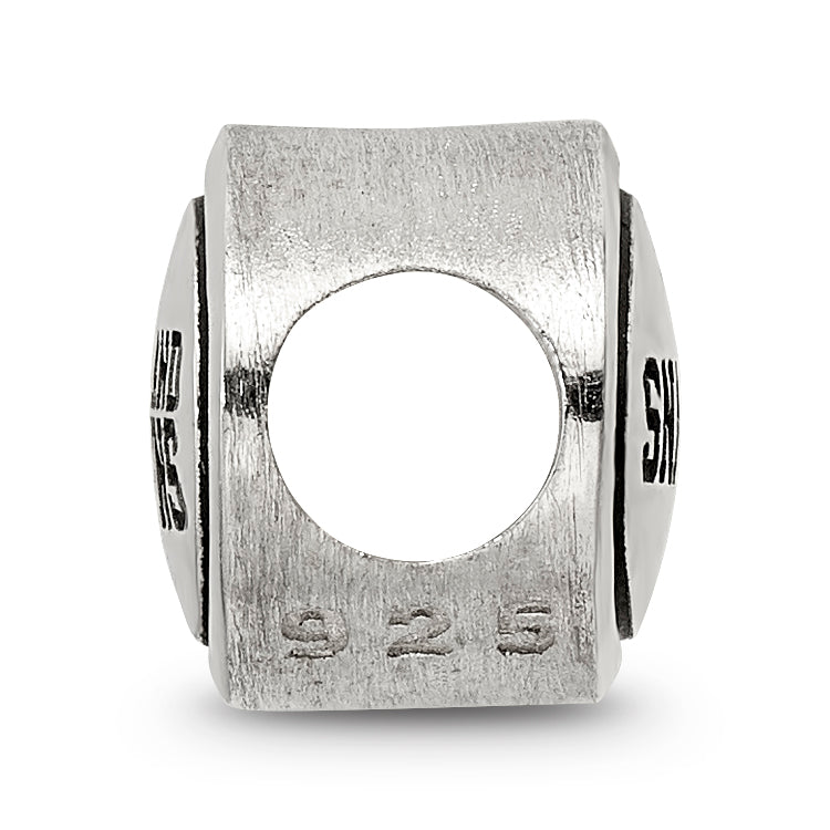 Sterling Silver Antiqued Cleveland Browns NFL Bead Size: 10MM X 11MM