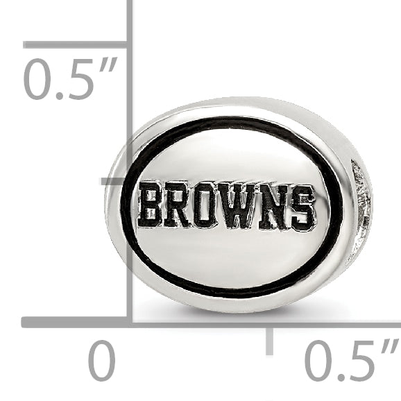 Sterling Silver Antiqued Cleveland Browns NFL Bead Size: 10MM X 11MM