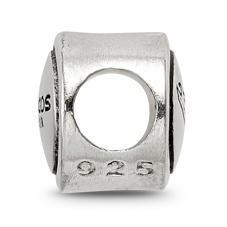 Sterling Silver Antiqued Denver Broncos NFL Bead Size: 10MM X 11MM