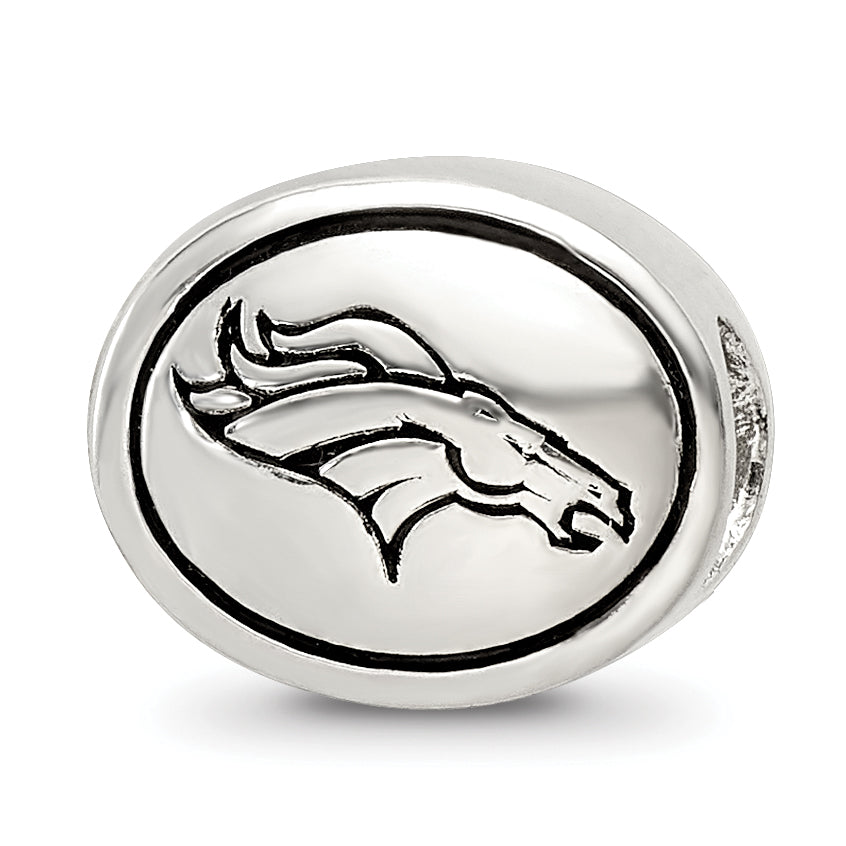 Sterling Silver Antiqued Denver Broncos NFL Bead Size: 10MM X 11MM