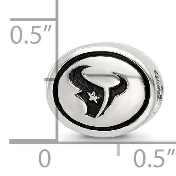 Sterling Silver Antiqued Houston Texans NFL Bead Size: 10MM X 11MM