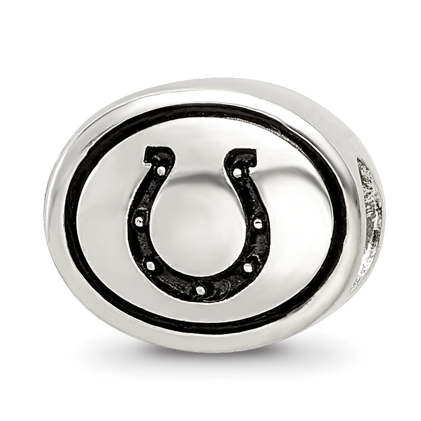 Sterling Silver Antiqued Indianapolis Colts NFL Bead Size: 10MM X 11MM