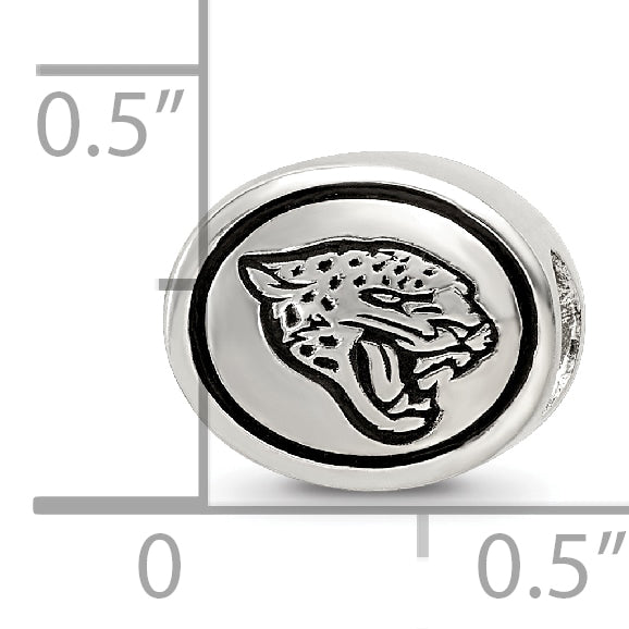 Sterling Silver Antiqued Jacksonville Jaguars NFL Bead Size: 10MM X 11MM