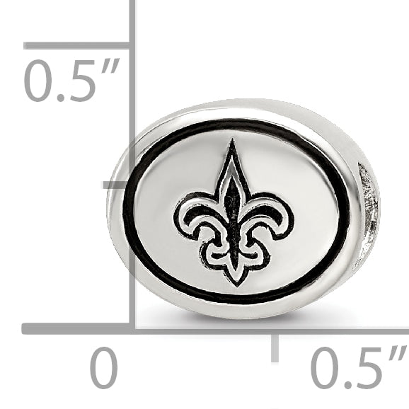 Sterling Silver Antiqued New Orleans Saints NFL Bead Size: 10MM X 11MM