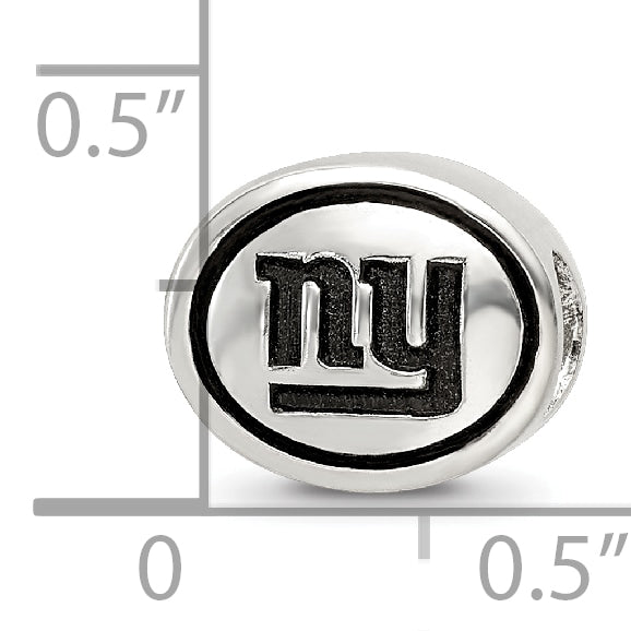 Sterling Silver Antiqued New York Giants NFL Bead Size: 10MM X 11MM