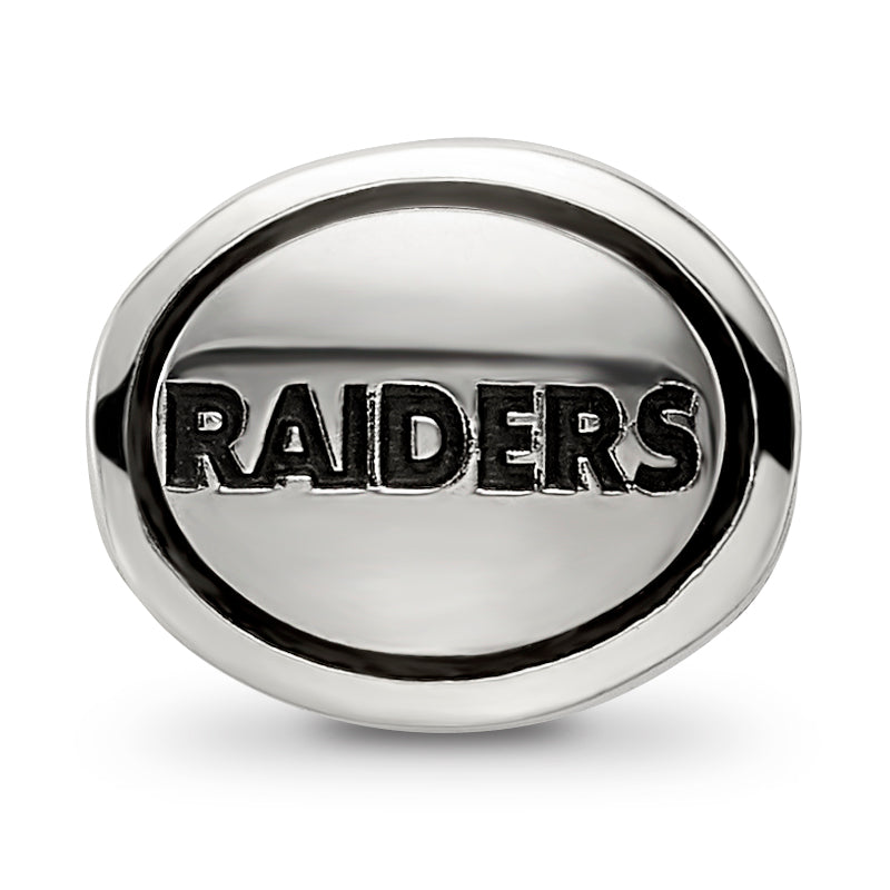Sterling Silver Antiqued Oakland Raiders NFL Bead Size: 10MM X 11MM