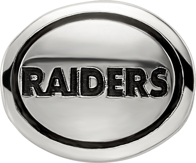 Sterling Silver Antiqued Oakland Raiders NFL Bead Size: 10MM X 11MM