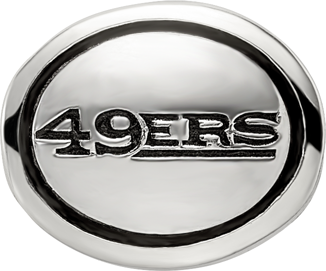 Sterling Silver Antiqued San Francisco 49ers NFL Bead Size: 10MM X 11MM