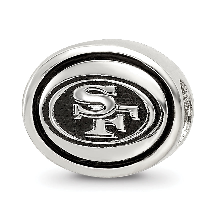 Sterling Silver Antiqued San Francisco 49ers NFL Bead Size: 10MM X 11MM