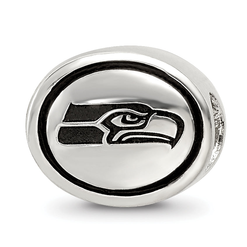 Sterling Silver Antiqued Seattle Seahawks NFL Bead Size: 10MM X 11MM