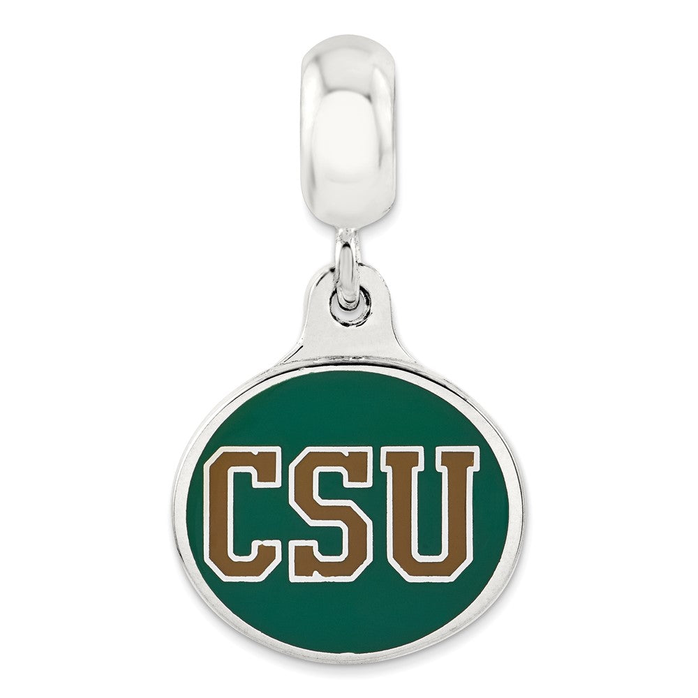 Sterling Silver Colorado State University Collegiate Enameled Dangle Bead