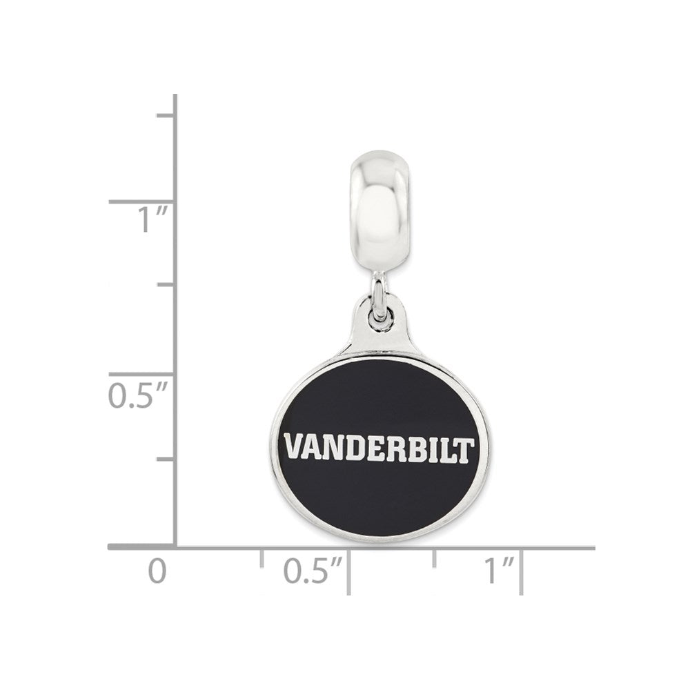 Sterling Silver Vanderbilt University Collegiate Enameled Dangle Bead