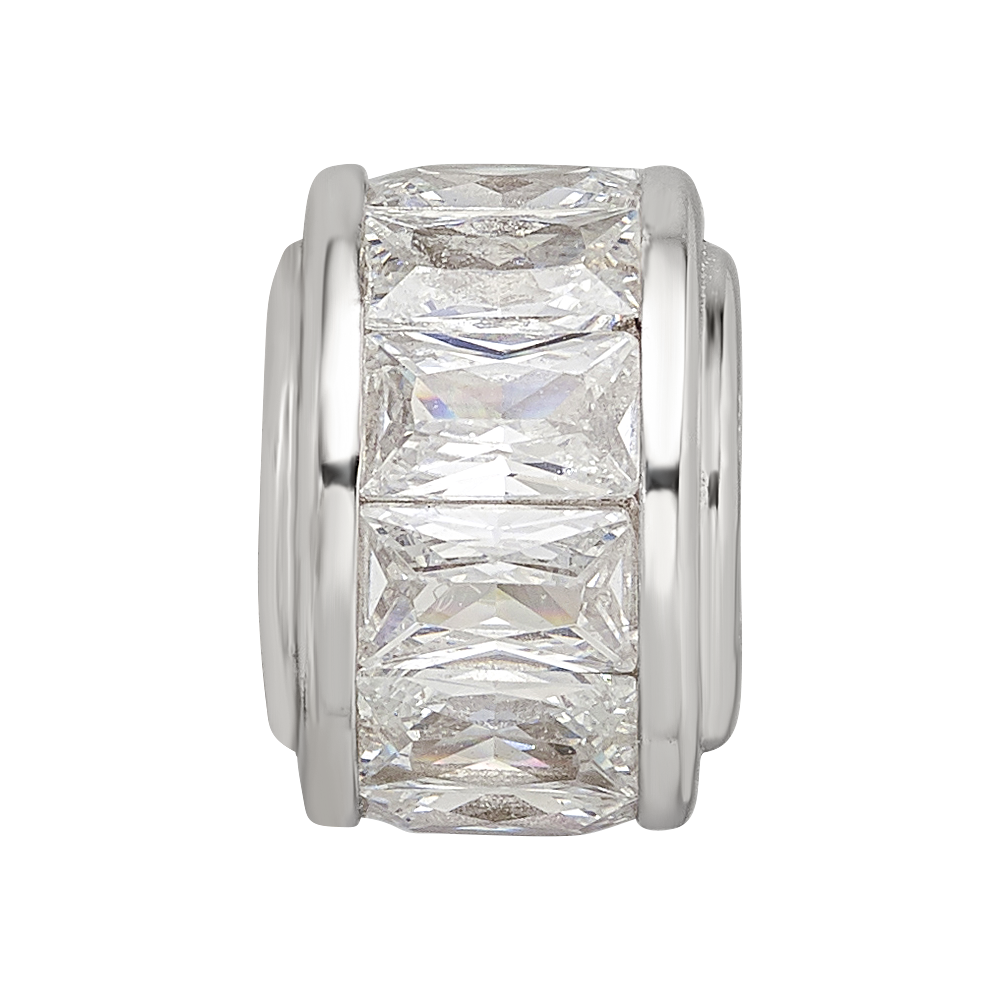 Sterling Silver Reflections Clear CZ Bead