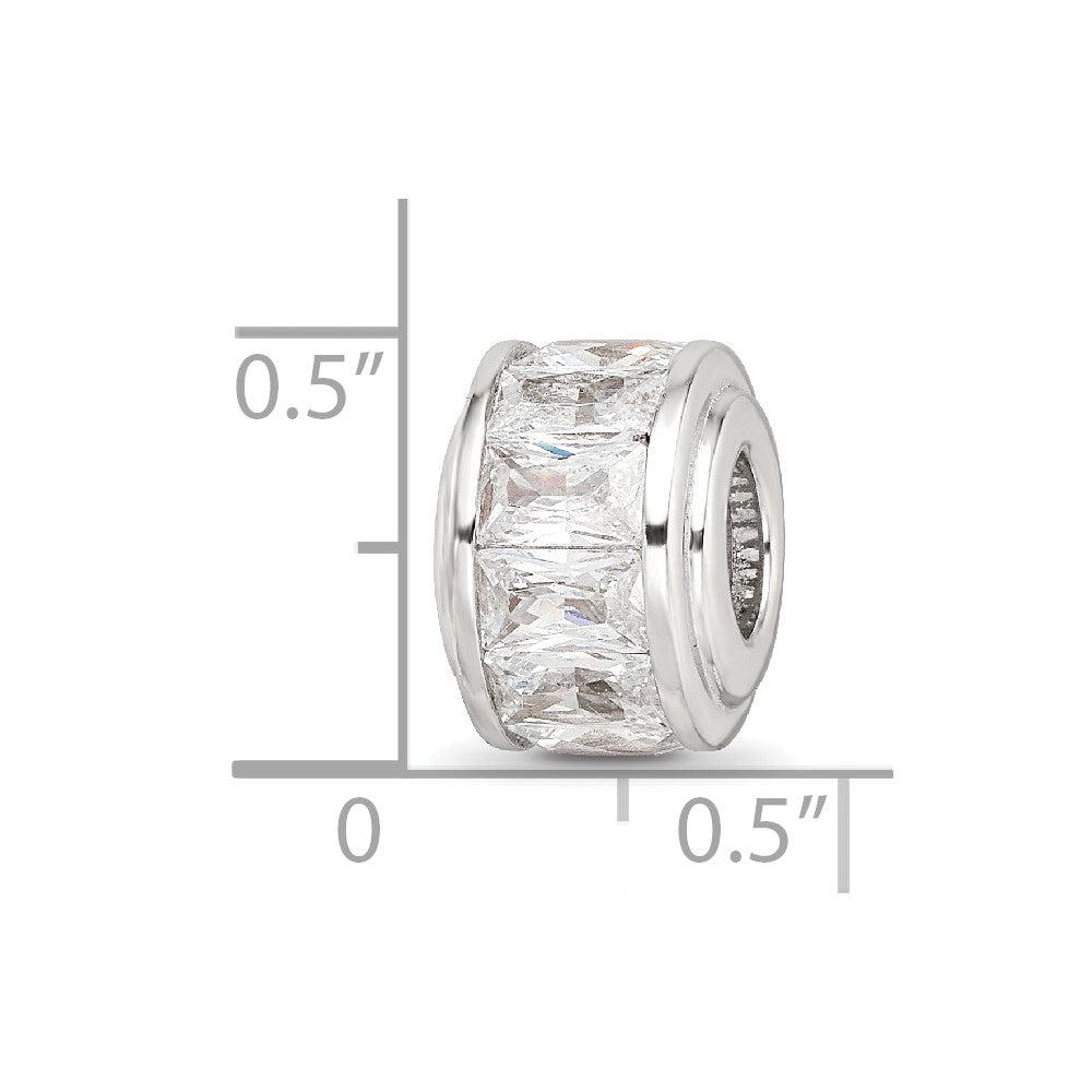 Sterling Silver Reflections Clear CZ Bead