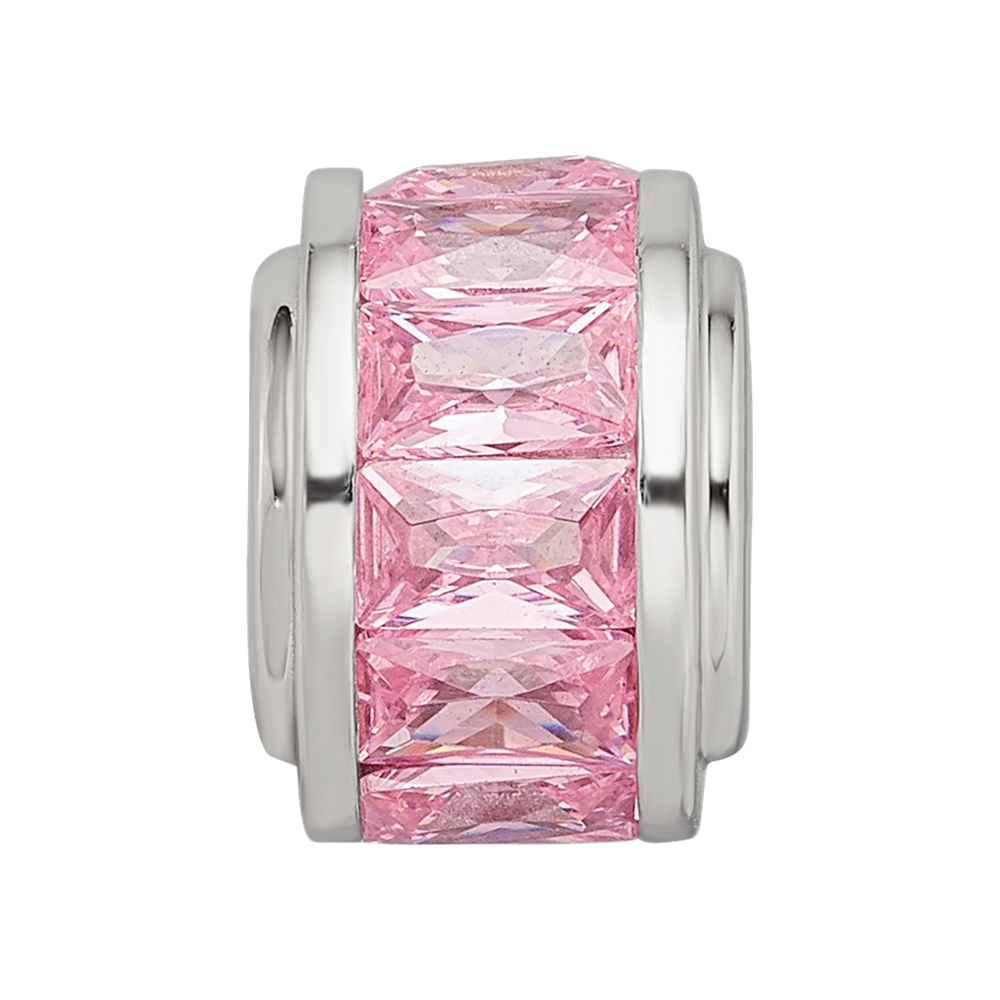 Sterling Silver Reflections Pink CZ Bead