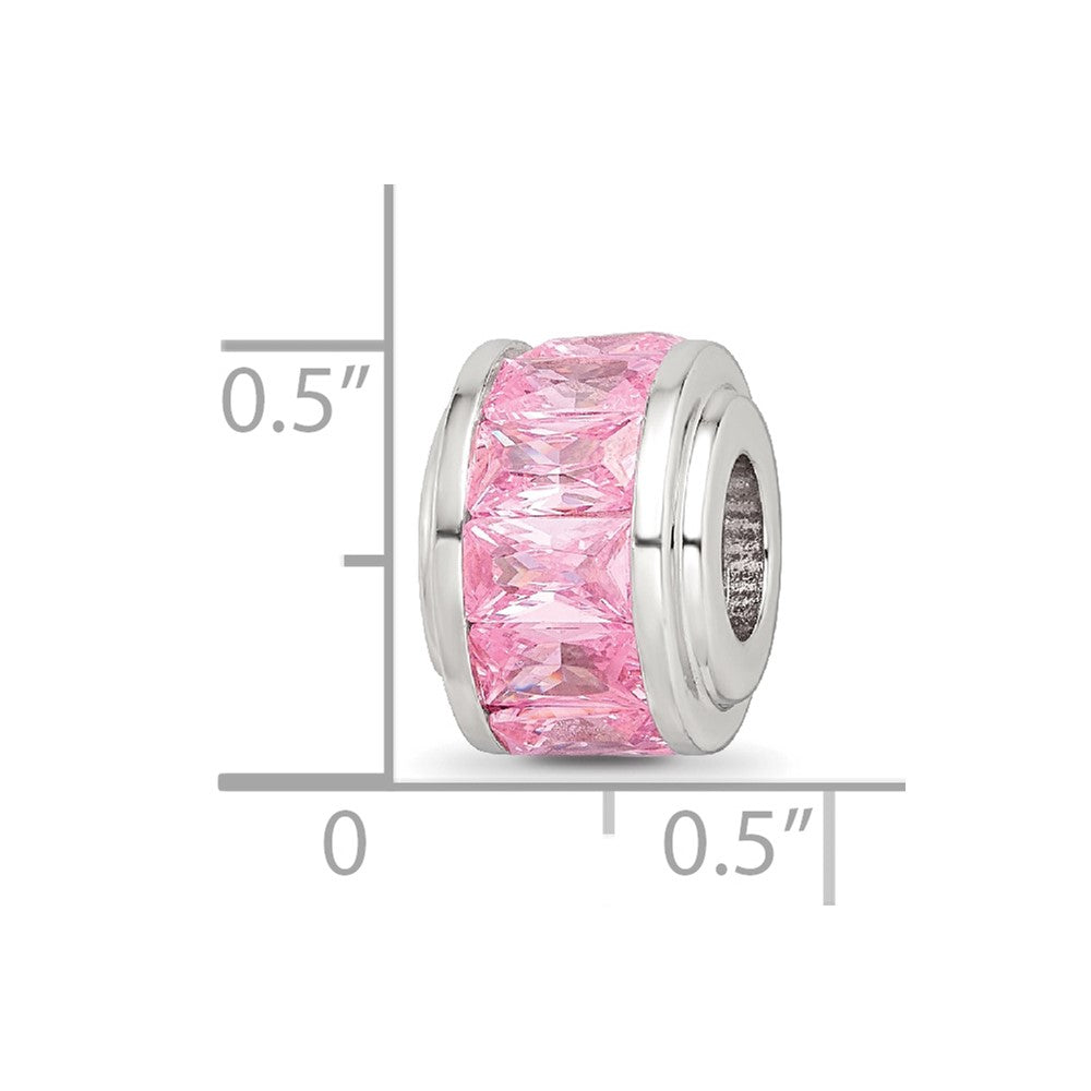 Sterling Silver Reflections Pink CZ Bead