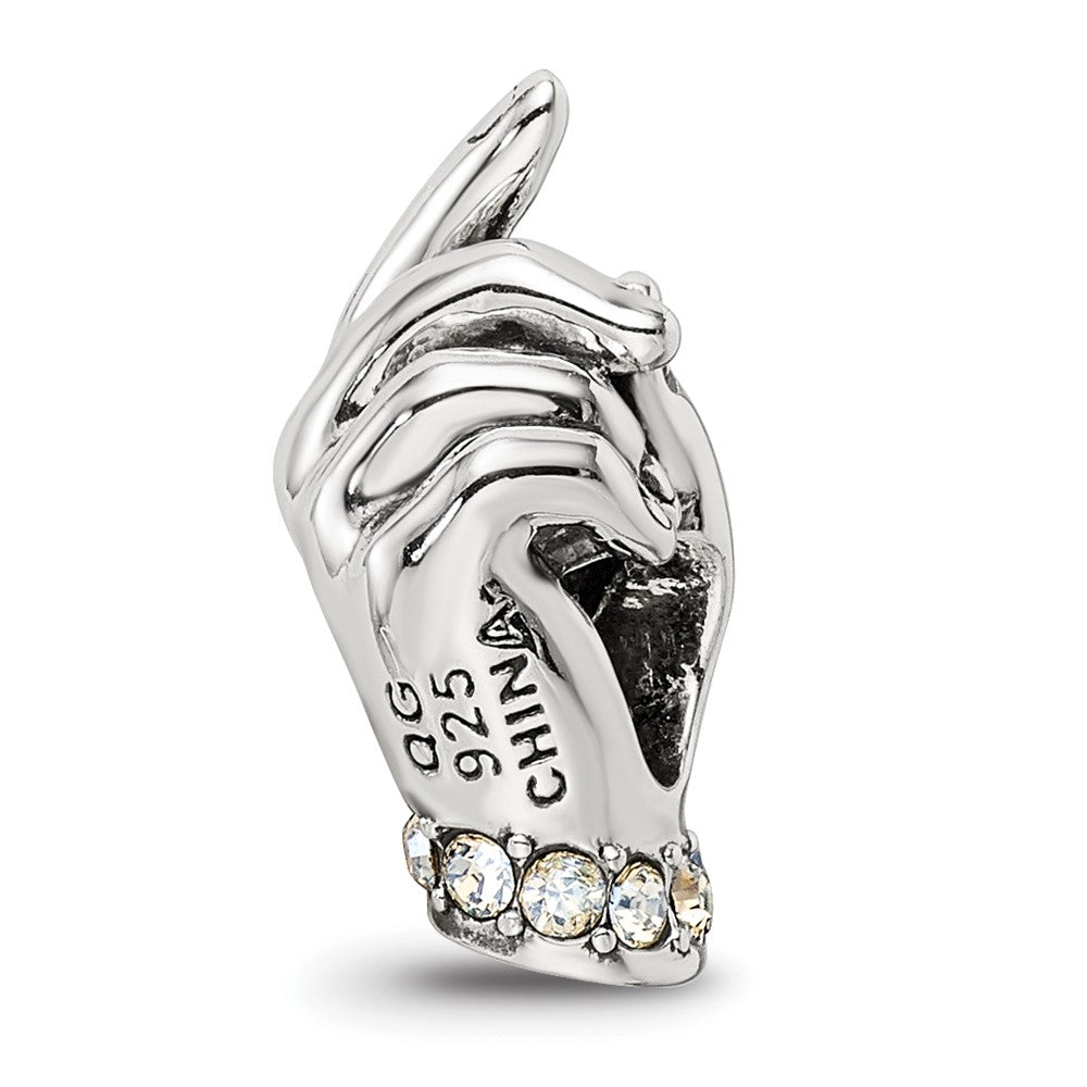 Sterling Silver Reflections Crystals Mother & Child Hand Bead