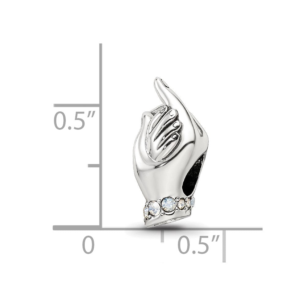 Sterling Silver Reflections Crystals Mother & Child Hand Bead