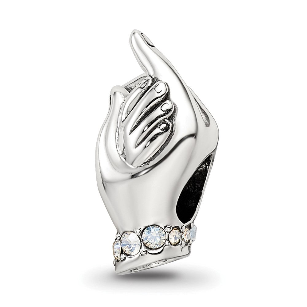 Sterling Silver Reflections Crystals Mother & Child Hand Bead