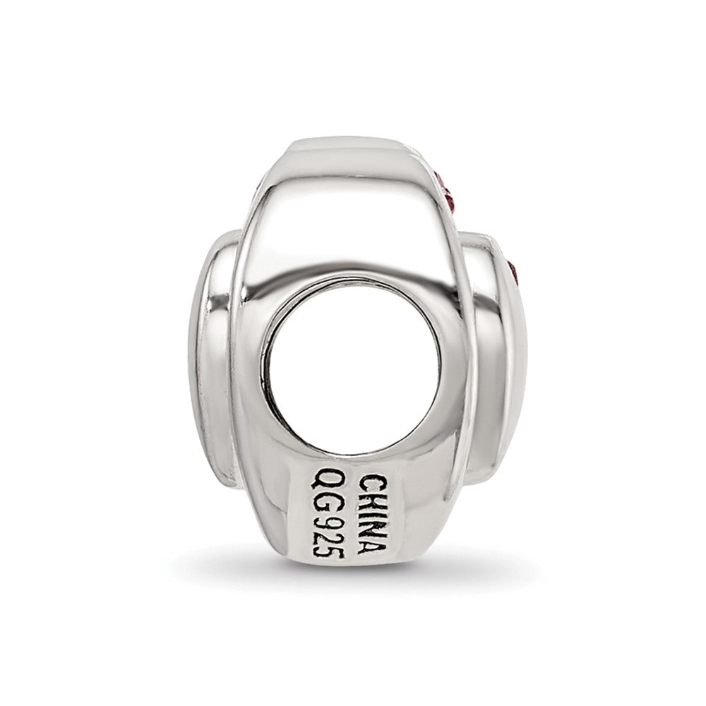 Sterling Silver Reflections Pink Crystal 2pc Heart Bead