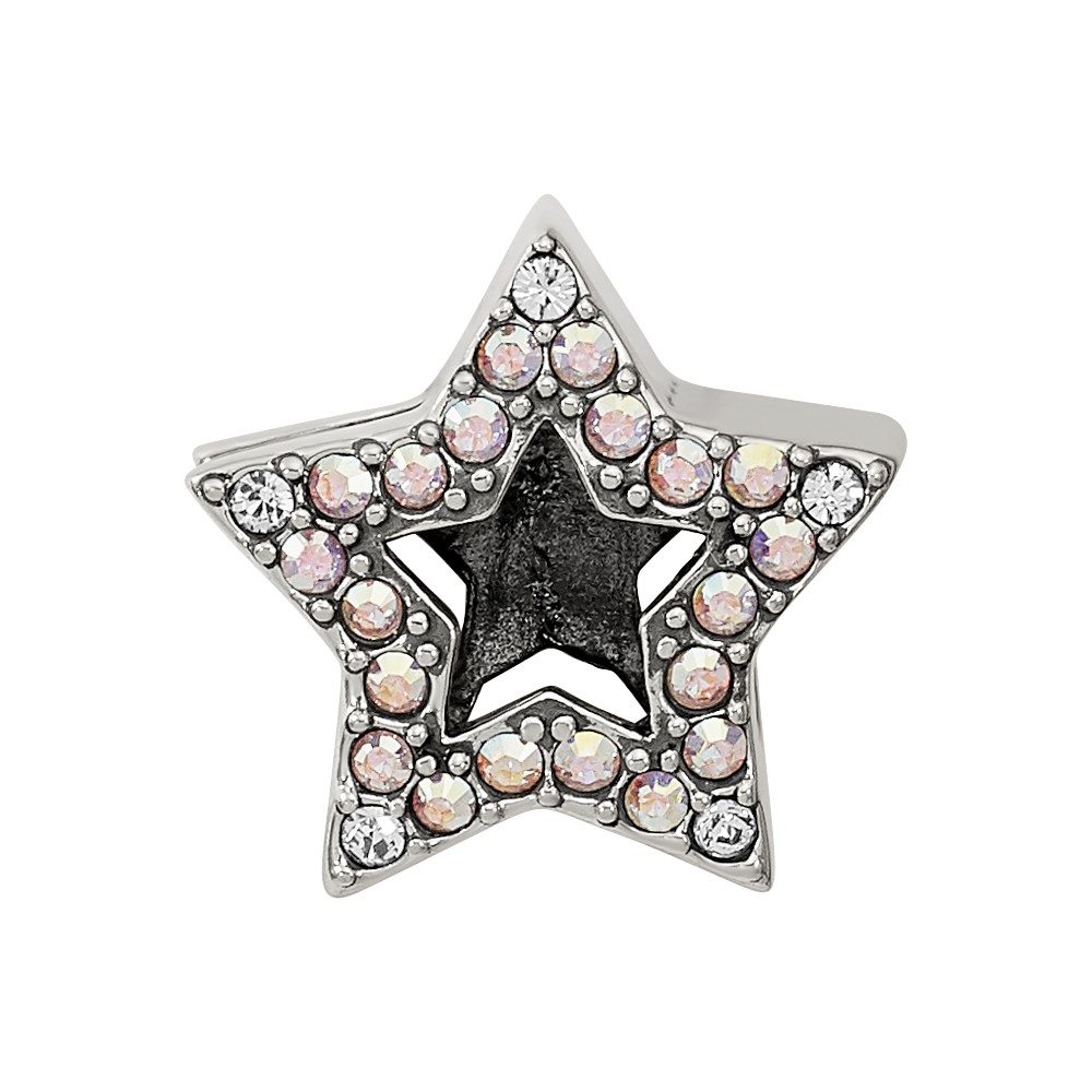 Sterling Silver Reflections Crystal Star Bead