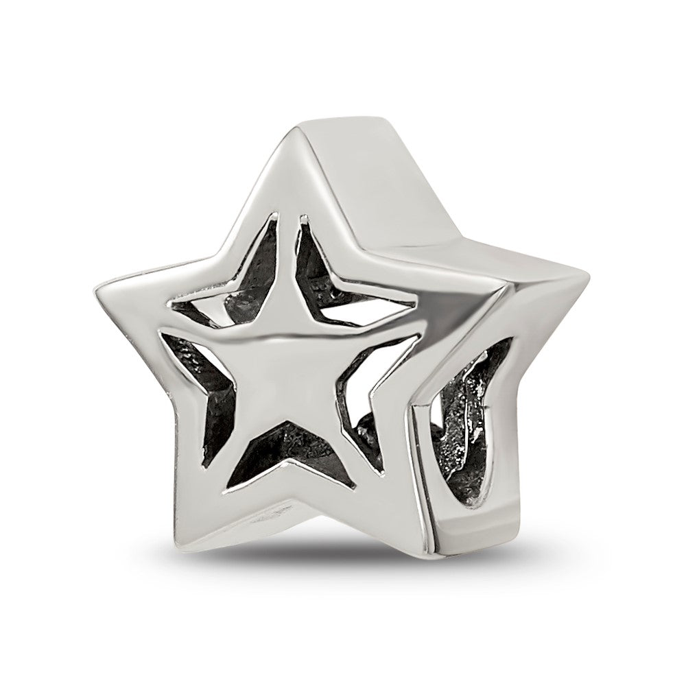 Sterling Silver Reflections Crystal Star Bead