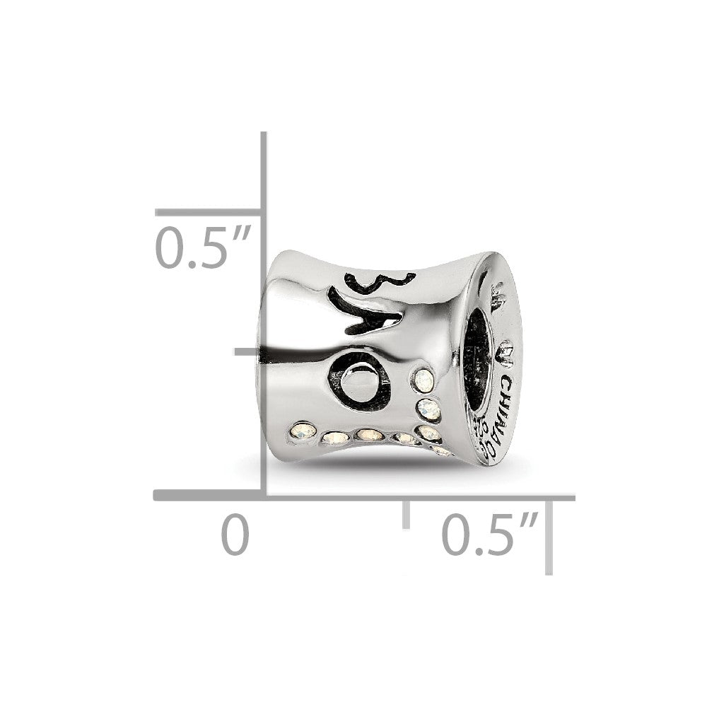 Sterling Silver Reflections Swarovski Love Bead