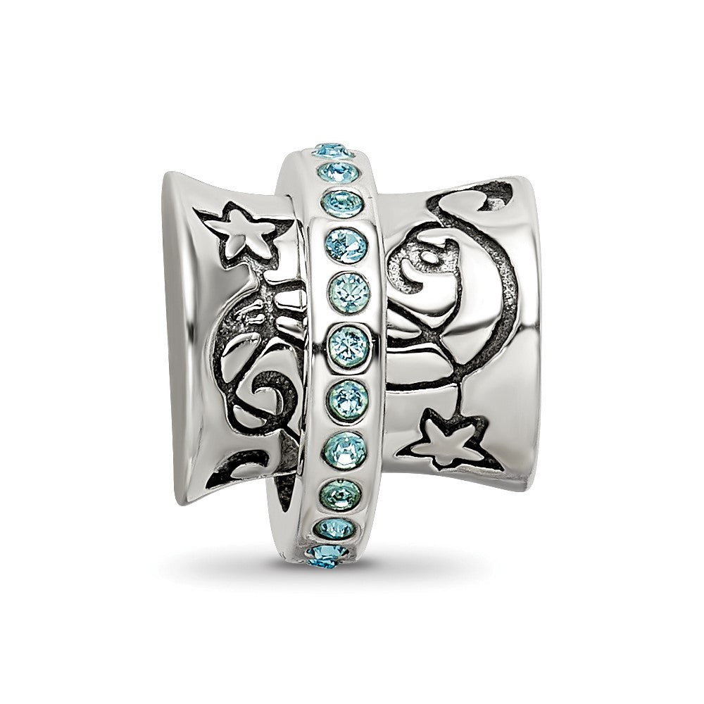 Sterling Silver Reflections Crystals Nouveau Spinner Bead