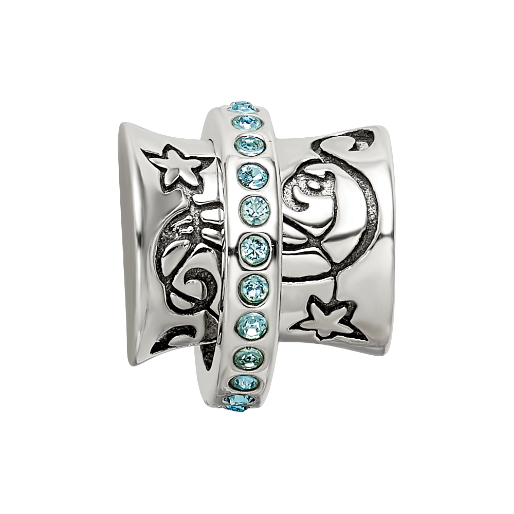 Sterling Silver Reflections Crystals Nouveau Spinner Bead