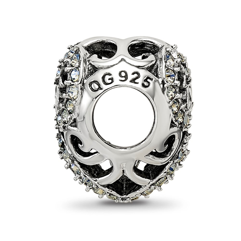 Sterling Silver Reflections Crystal Filigree Heart Bead
