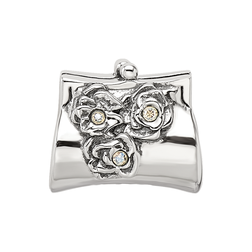 Sterling Silver Reflections Crystals Clutch Bead