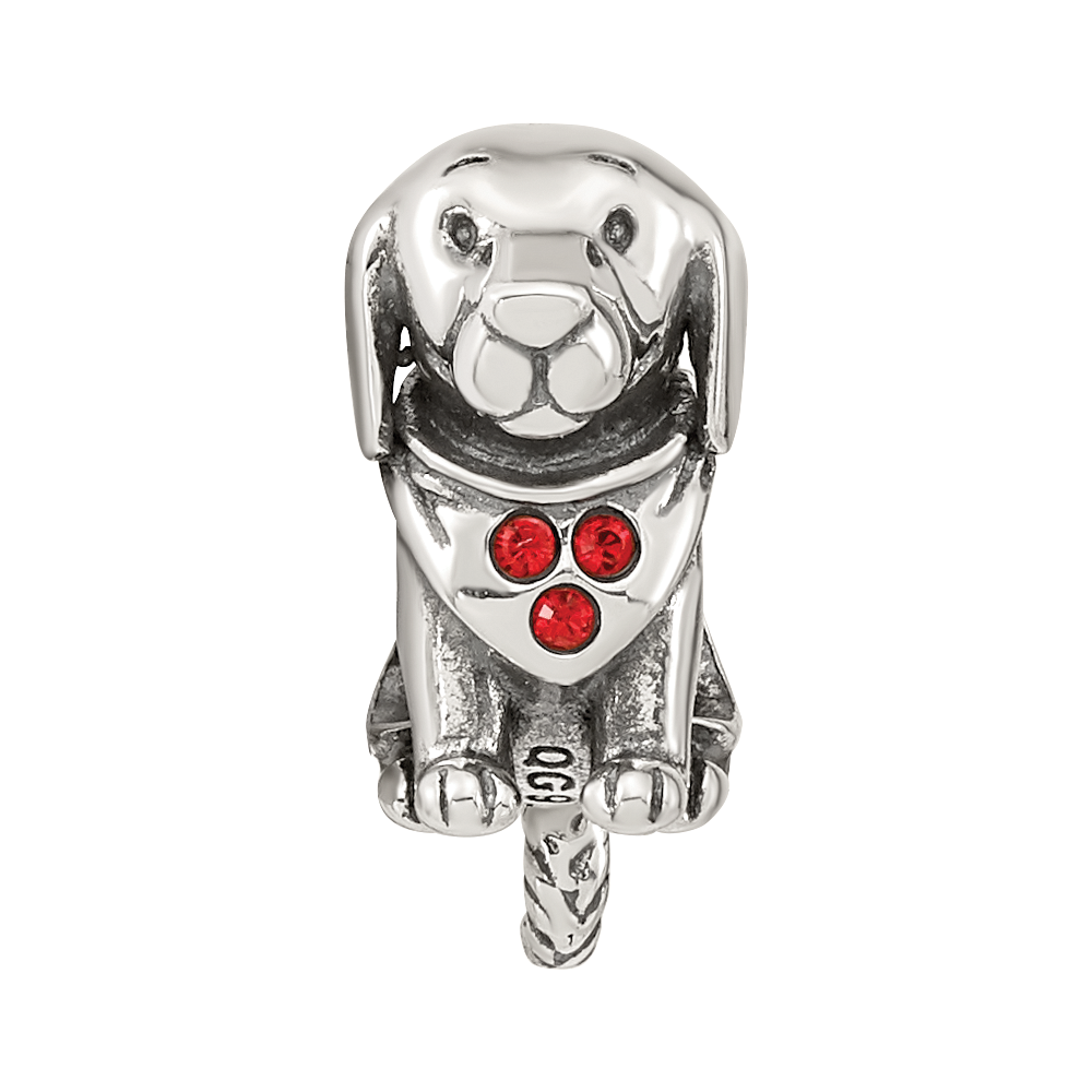 Sterling Silver Reflections Crystal Dog Bead