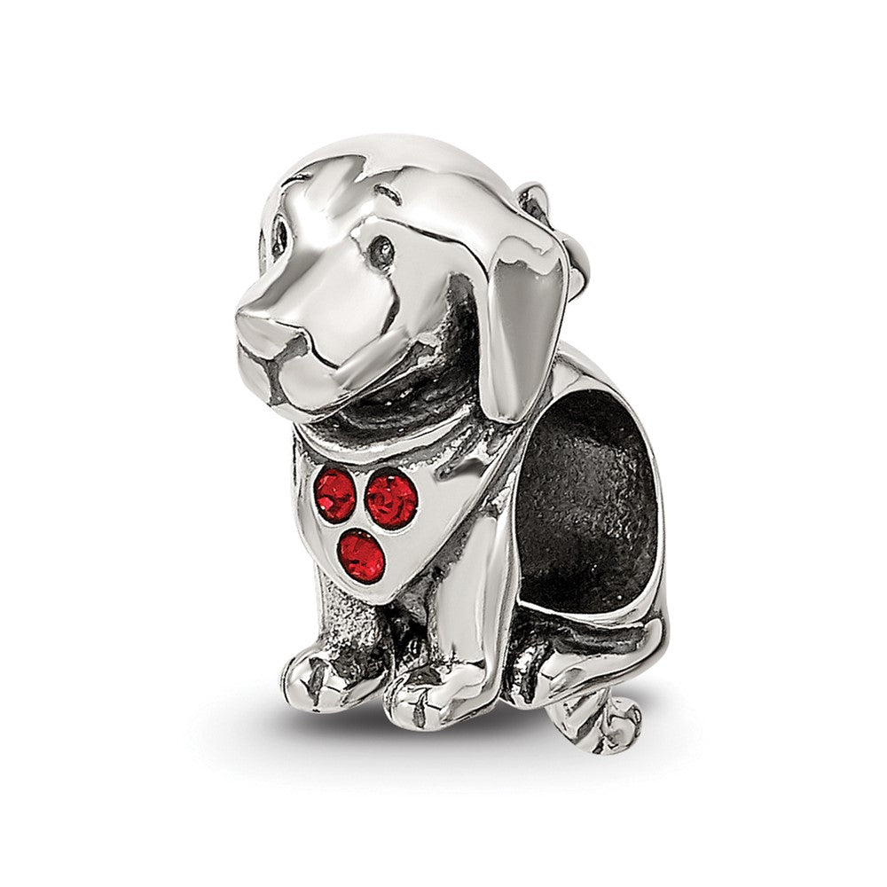 Sterling Silver Reflections Crystal Dog Bead