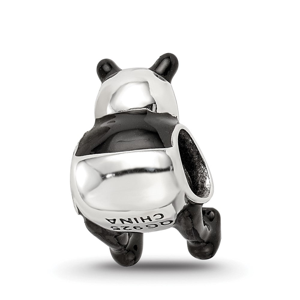 Sterling Silver Reflections Black Enamel Mama Panda Bead