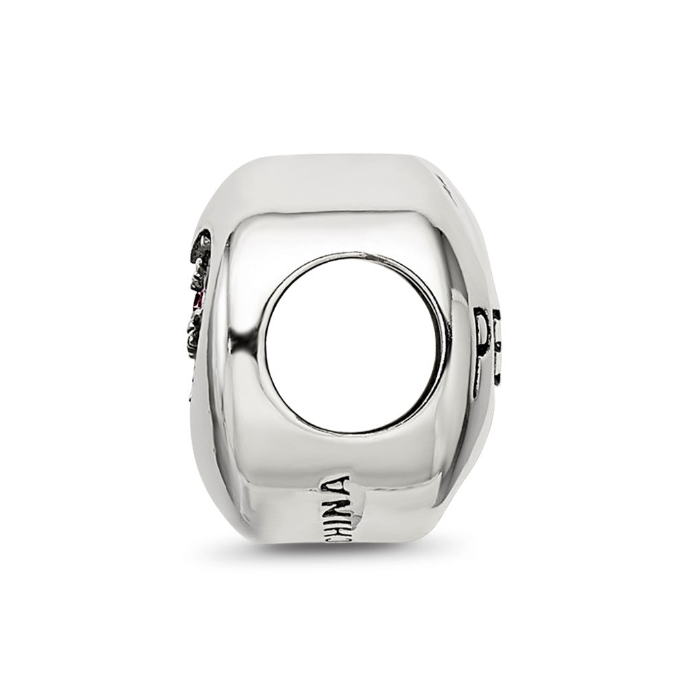 Sterling Silver Reflections Feb Purple Crystal Peace Heart Bead