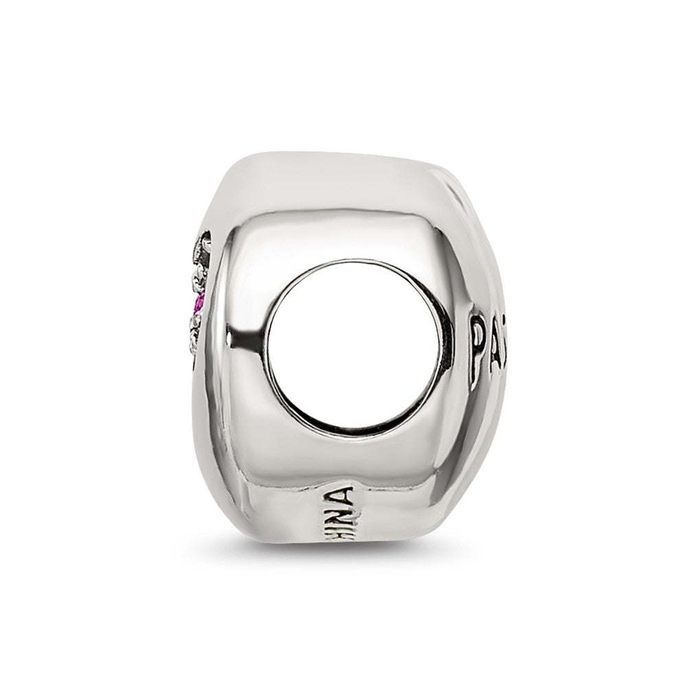 Sterling Silver Reflections July Red Crystal Passion Heart Bead