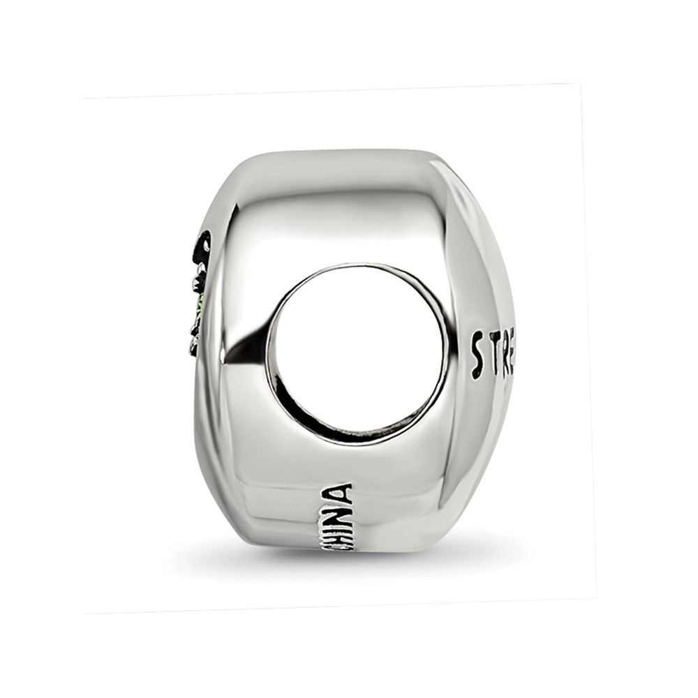 Sterling Silver Reflections Aug Lt Gn Crystal Strength Heart Bead