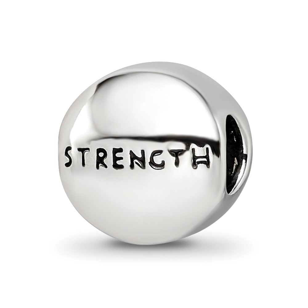 Sterling Silver Reflections Aug Lt Gn Crystal Strength Heart Bead