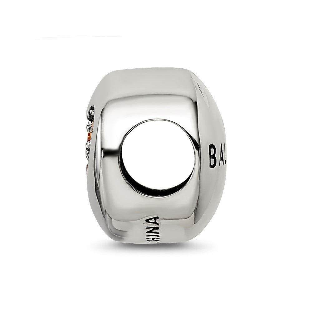 Sterling Silver Reflections Nov Yellow Crystal Balance Heart Bead