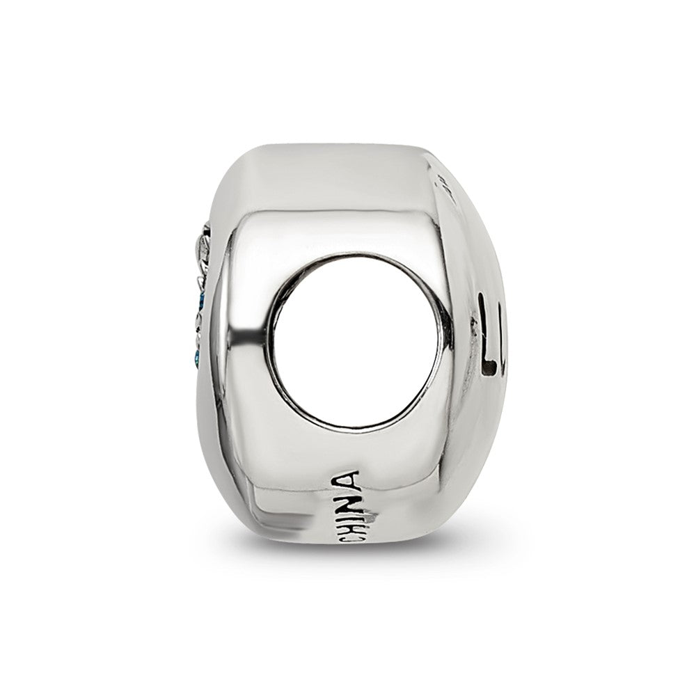 Sterling Silver Reflections Dec Blue Crystal Luck Heart Bead